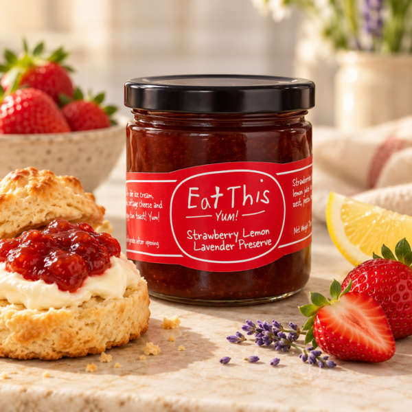 Strawberry Lavender Lemon Zest Preserve TARIFF JAR - Image 2